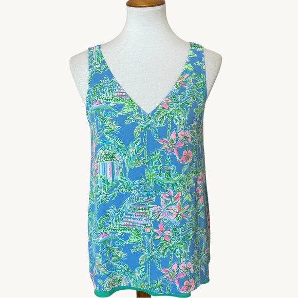 Lilly Pulitzer Florin Reversible Multi Colorful Bright Sleeveless Coastal Top S - Picture 2 of 6